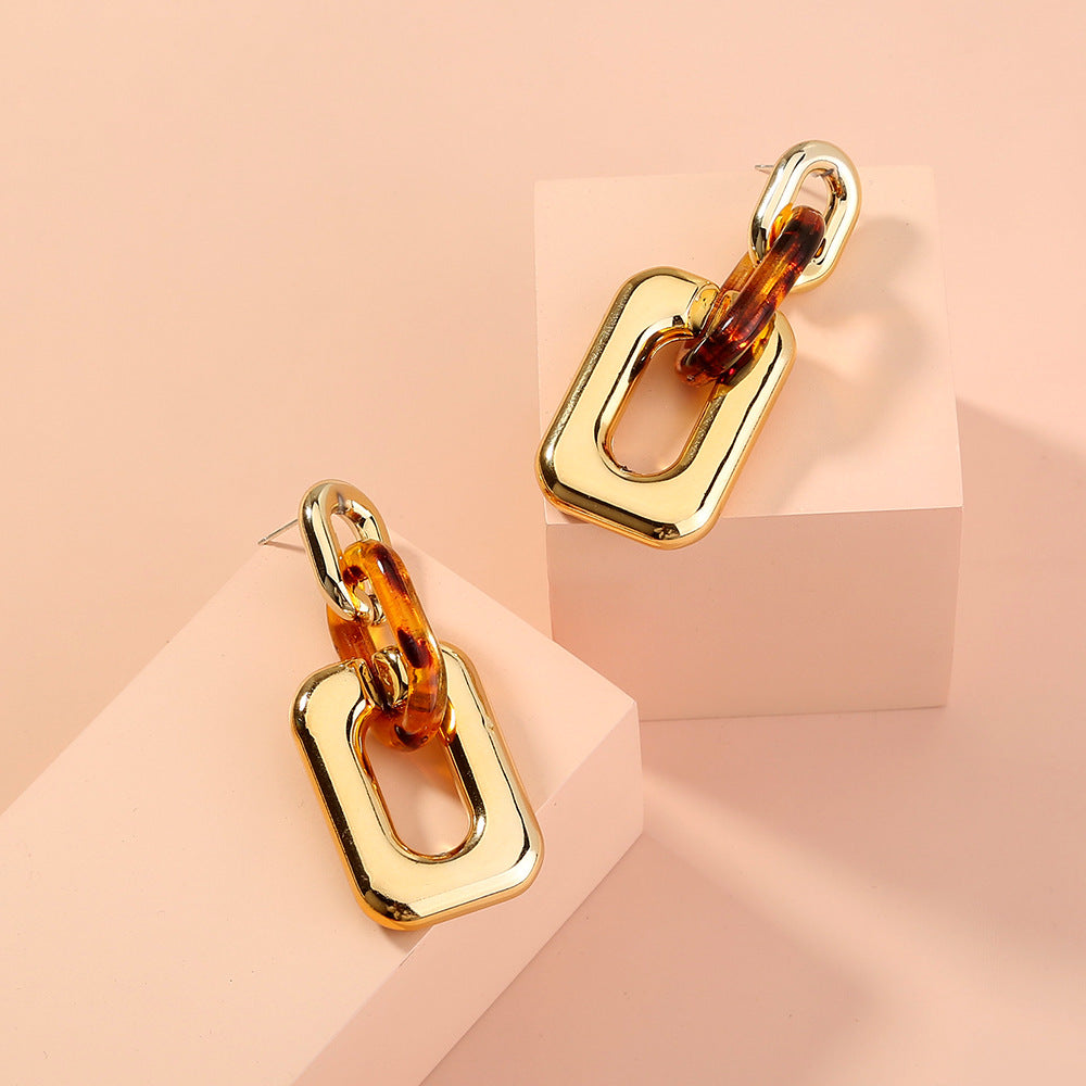 Long Leopard Print Statement Earrings