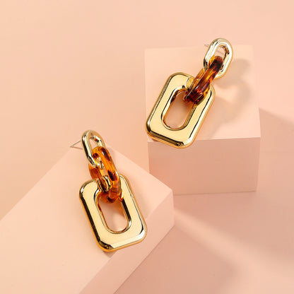 Long Leopard Print Statement Earrings