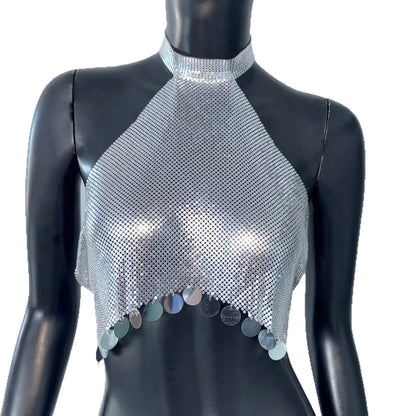 Sequin Halter Top