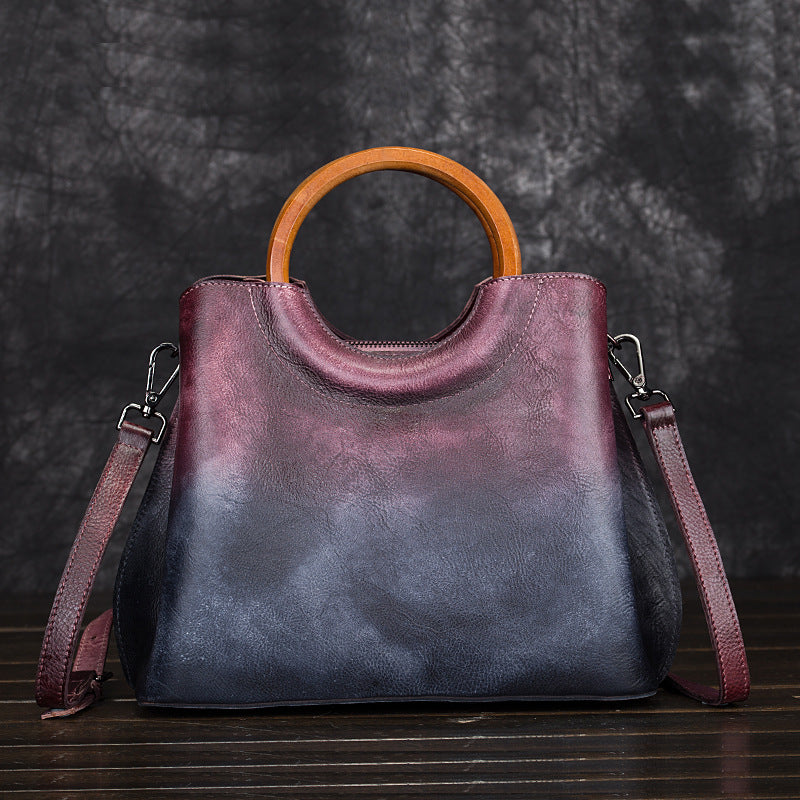 Hand-Painted Suede Handbag