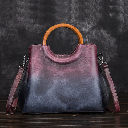 Hand-Painted Suede Handbag