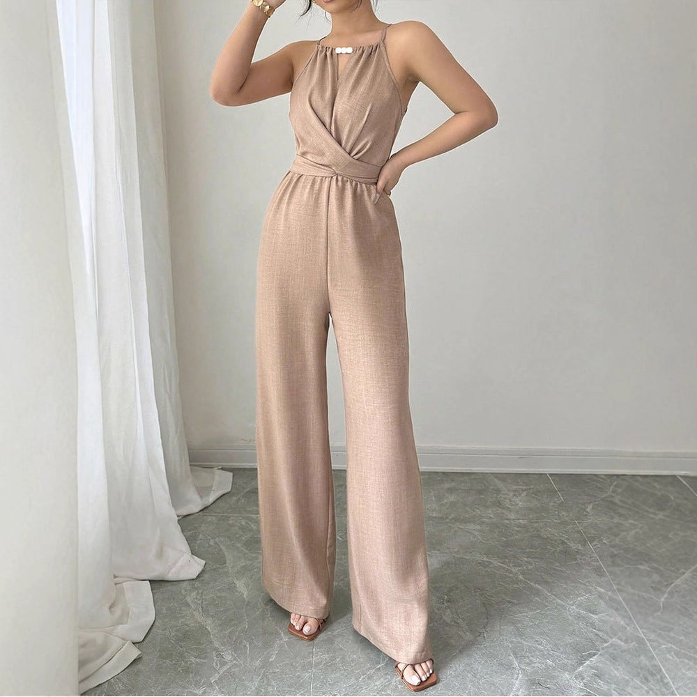 Tie Up Halter Neck Off Shoulder Comfortable Jumpsuit