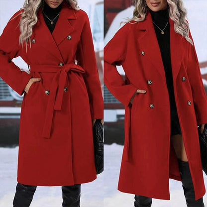 Double-Breasted Belted Trench Coat
