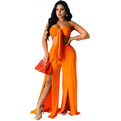 Solid Color Skirt Set