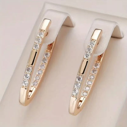 V Shape Zircon Luxe Earrings