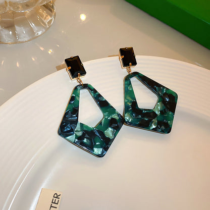 Real Gold Plating Silver Needle Leopard Print Earrings