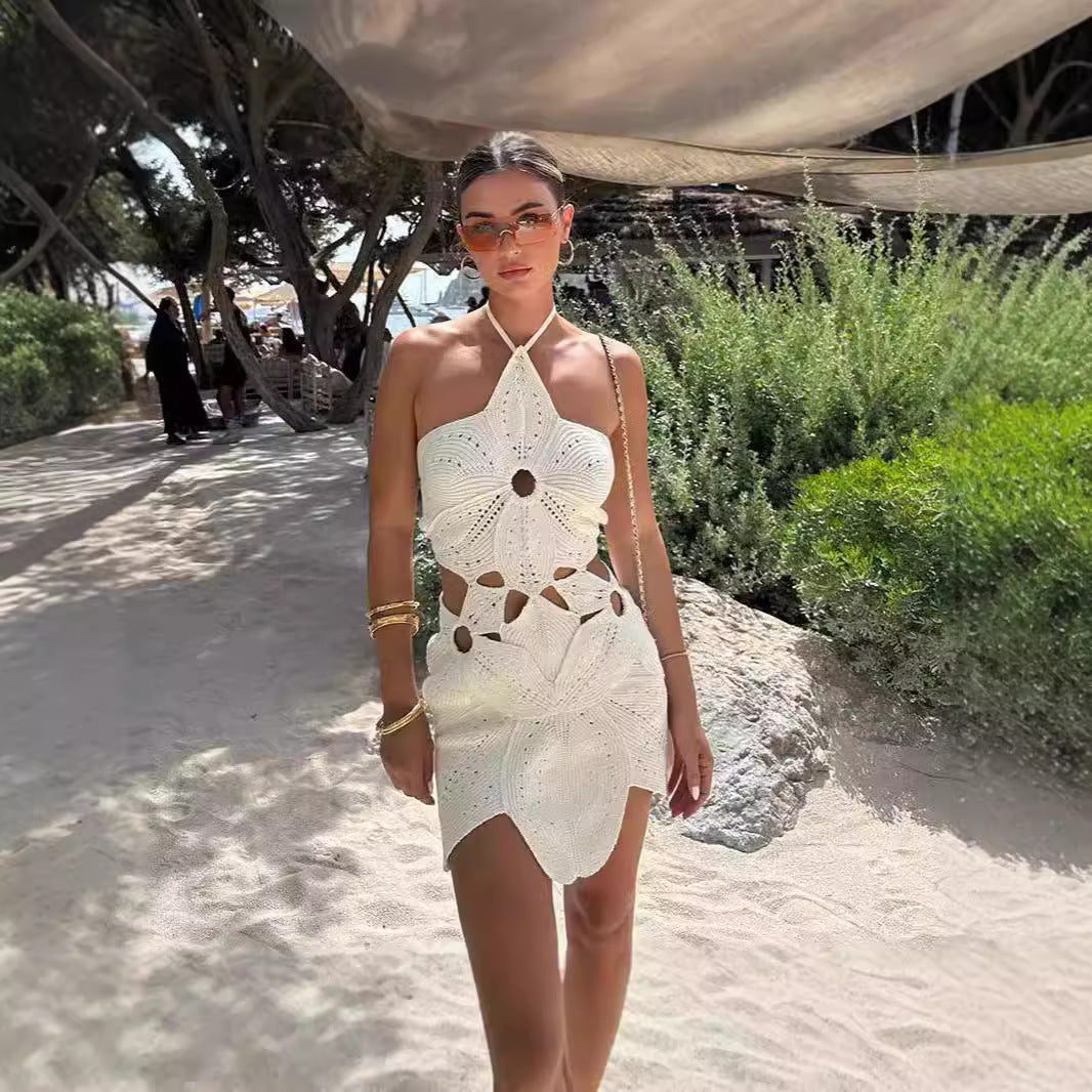 Halter Asymmetric Hollow Dress