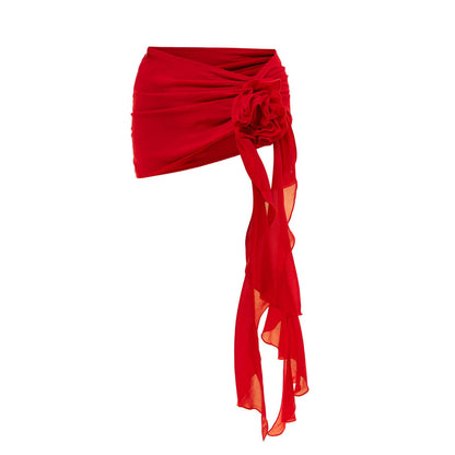 Hollow Out Swim Skirt Set