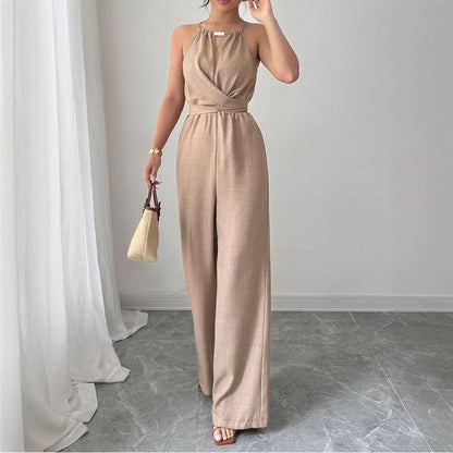 Tie Up Halter Neck Off Shoulder Comfortable Jumpsuit