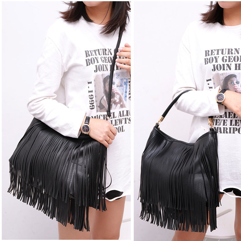 Double-Sided Tassel Handbag