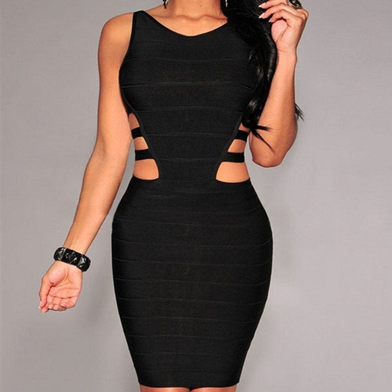Women Black Sexy Sleeveless Ladies Dress