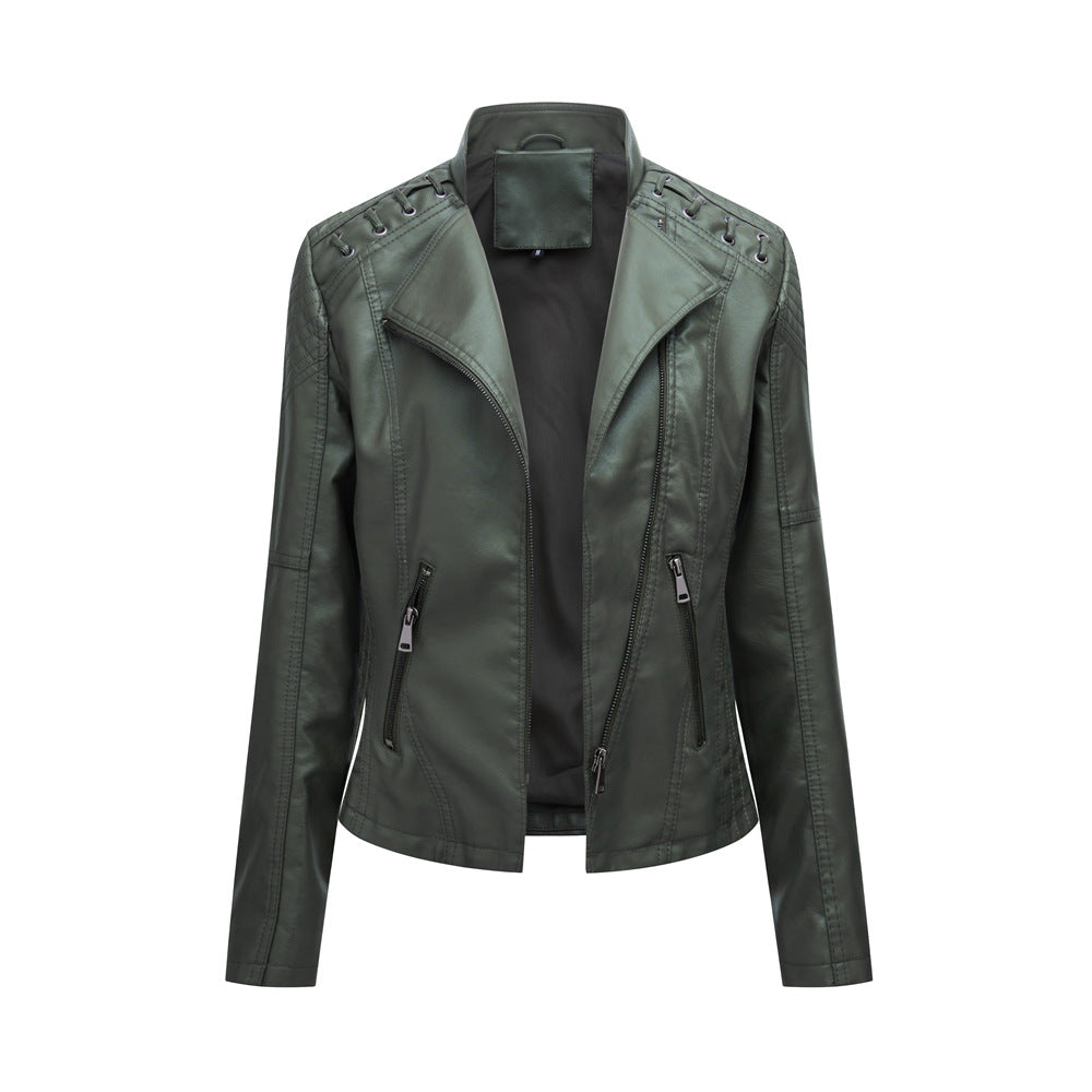 Women's Short Jackets Slim Thin Leather