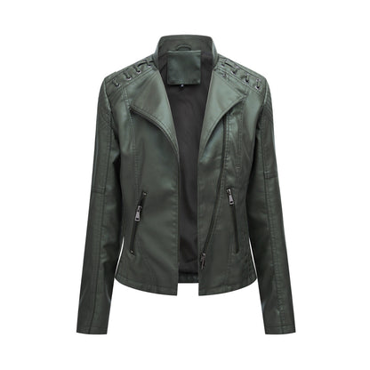 Women's Short Jackets Slim Thin Leather