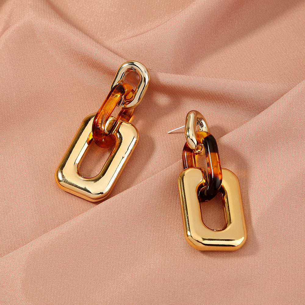 Long Leopard Print Statement Earrings