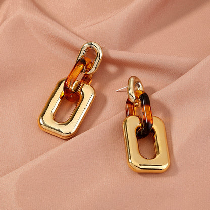 Long Leopard Print Statement Earrings