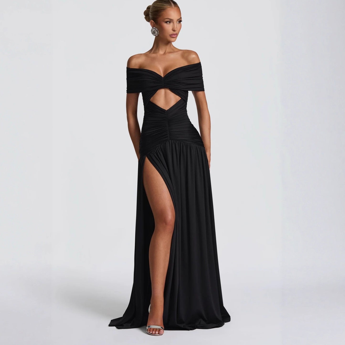 Backless Slim Fit Slit Dress
