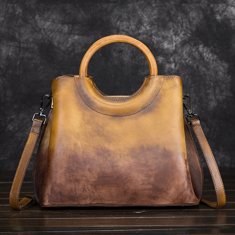 Hand-Painted Suede Handbag