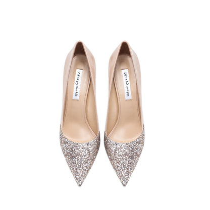 Gold Sequin Stitch High Heels