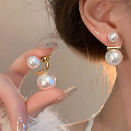 Pearl Silver Needle Earrings