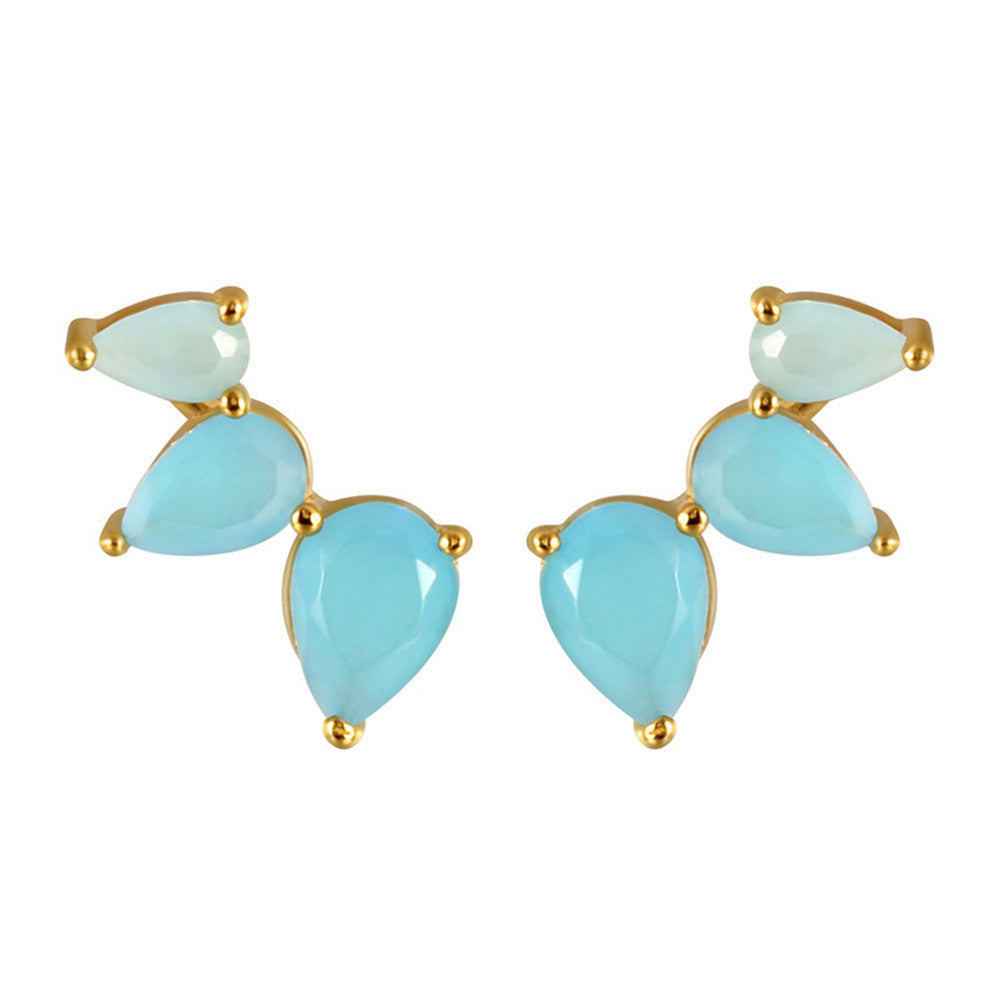 Water Drop Flower Stud
