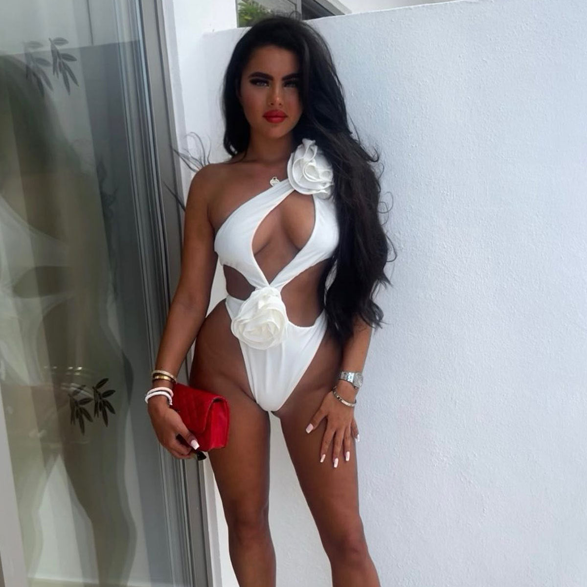 Hollow Out Swim Skirt Set