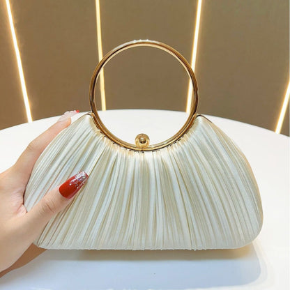 Satin Pleated Evening Clutch