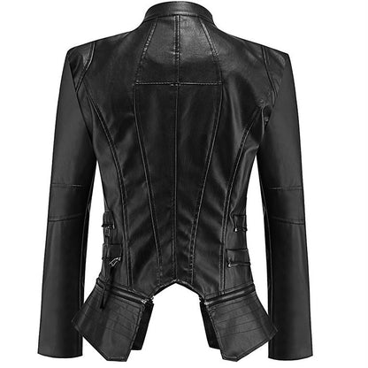 PU Leather Patchwork Jacket