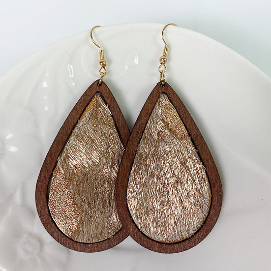 Leopard Print Horsehair Cowhide Earrings Europe And America