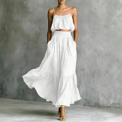 High-Waist Flared Skirt Set