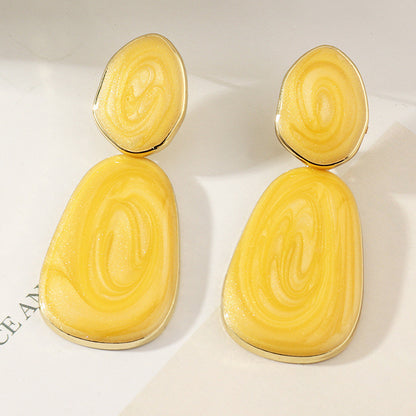 Geometric Oval Earrings