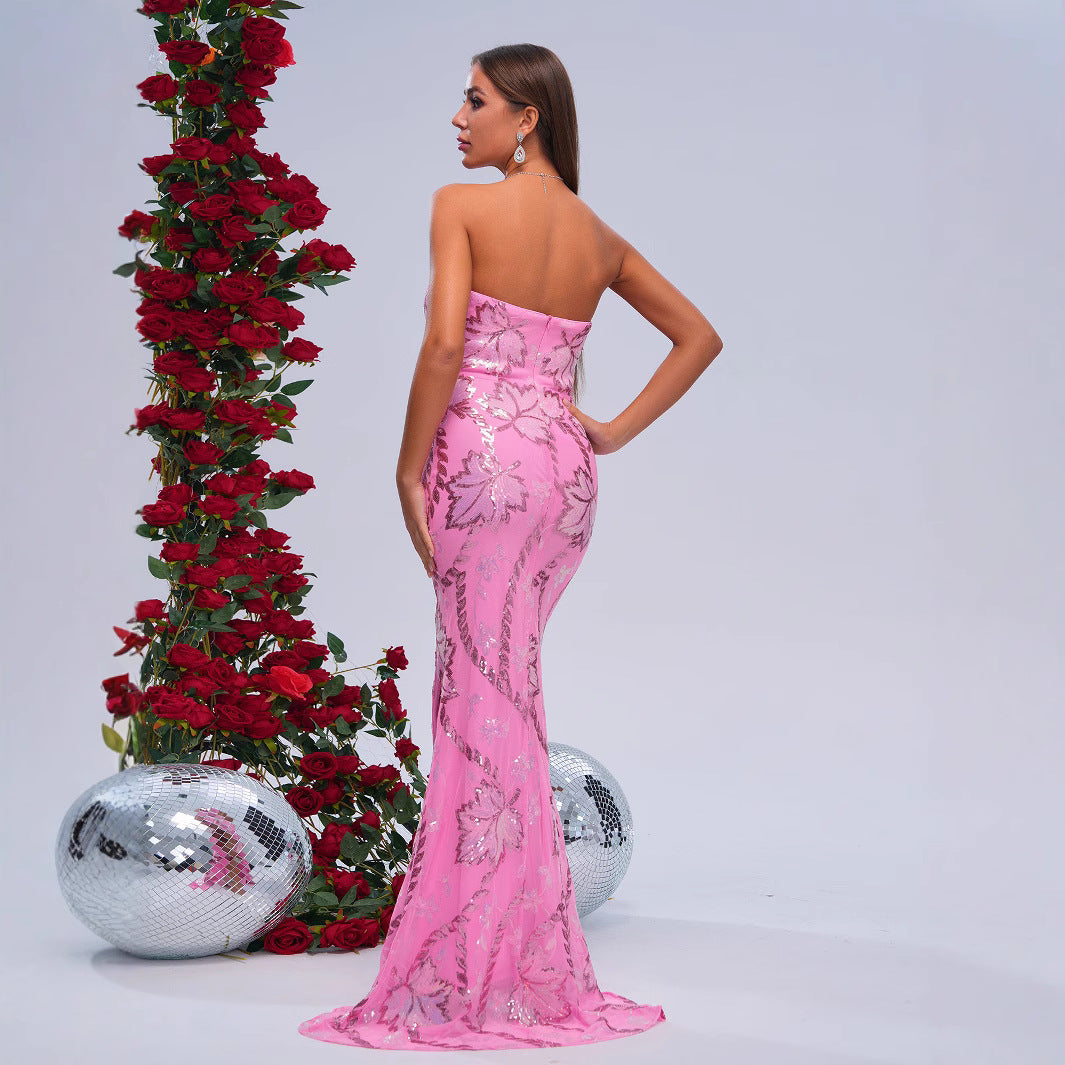 Sequined Banquet Fishtail Evening Dress