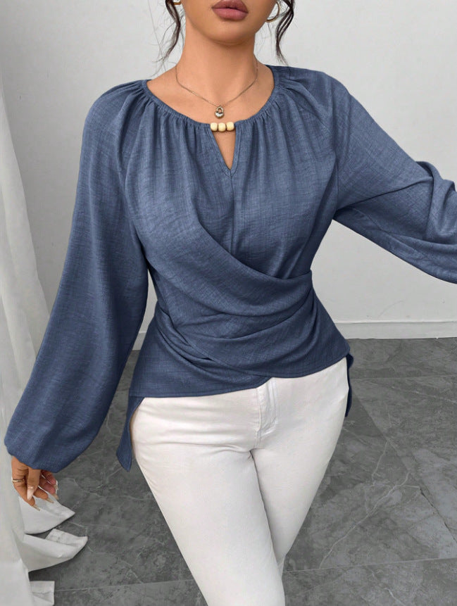 Woven Asymmetrical Tie Top