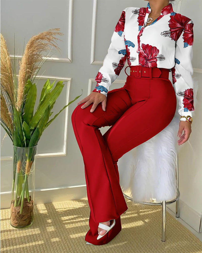 Printed Casual Women’s Suit Set