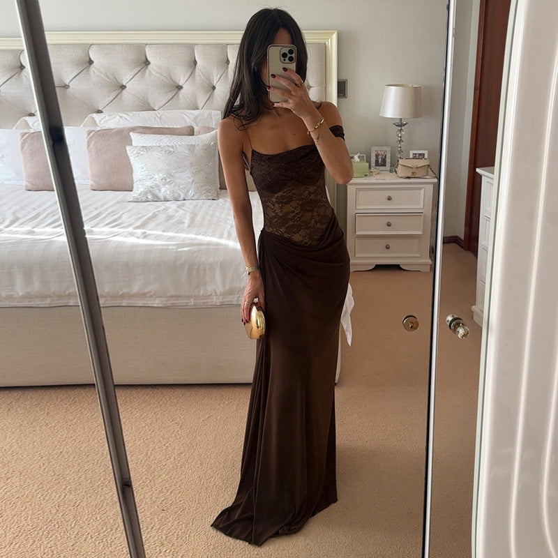 Sheer Lace Elegant Maxi Dress Women