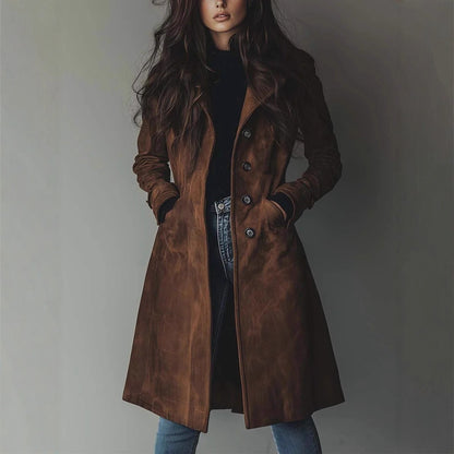 Womens Western Style Long Trench Coat