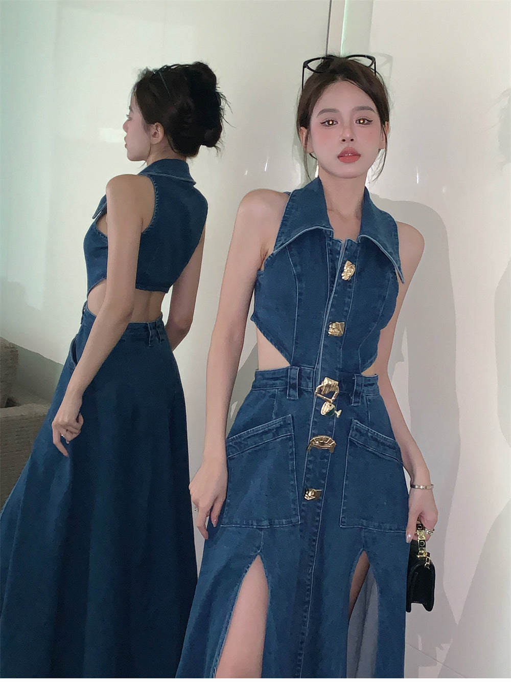 Sleeveless Denim Summer Dress