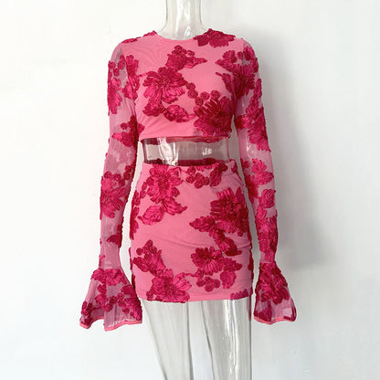 Embroidered Backless Skirt Set