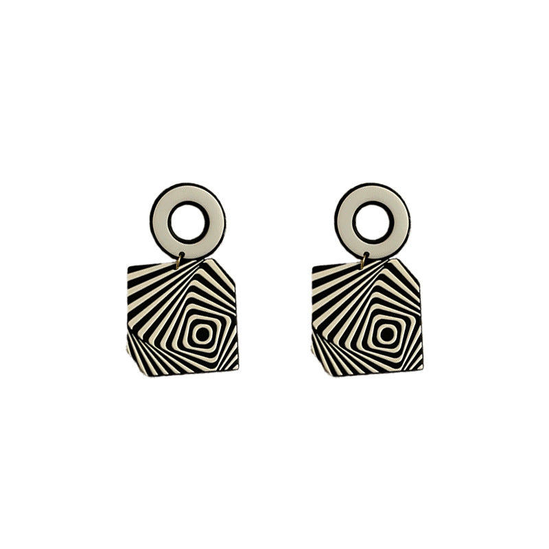 Silver Post Geometric Acrylic Earrings