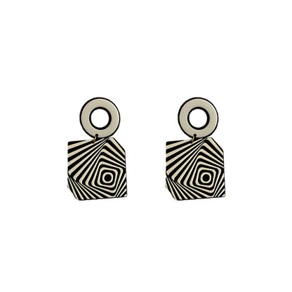 Silver Post Geometric Acrylic Earrings