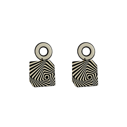 Silver Post Geometric Acrylic Earrings