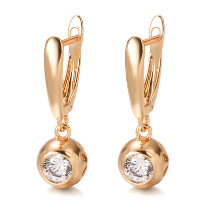 Simple Zircon Ball Earrings
