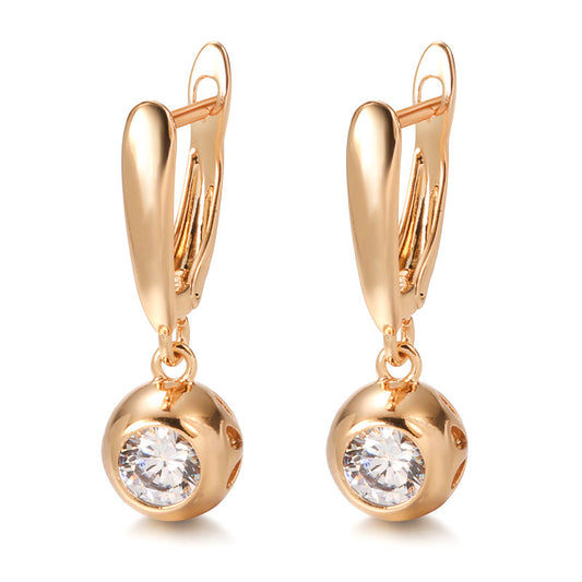 Simple Zircon Ball Earrings