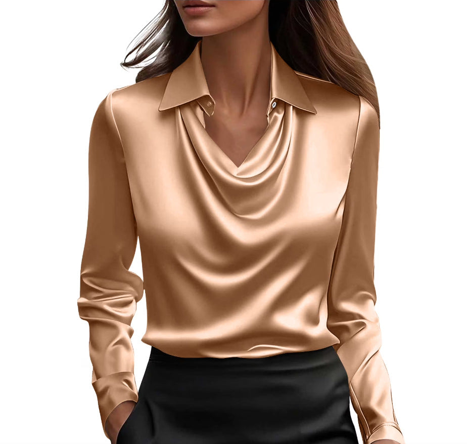 Satin Swing Collar Shirt
