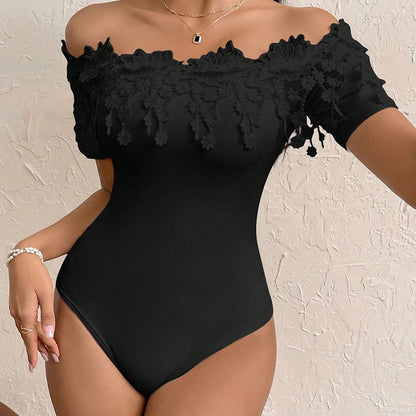 Women's Off Shoulder Short Sleeve Bodysuit