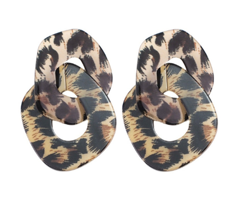 Leopard Print Two-piece Temperament Earrings