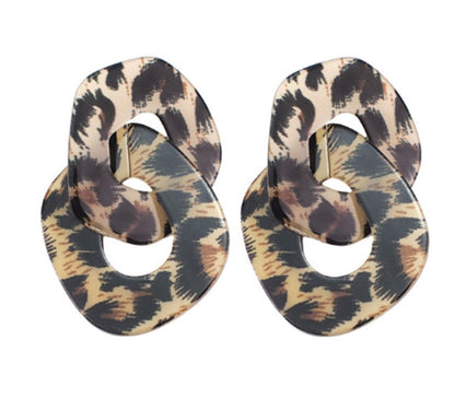 Leopard Print Two-piece Temperament Earrings