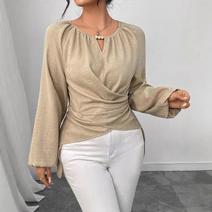 Woven Asymmetrical Tie Top