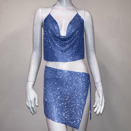 Halter Spaghetti Straps Skirt Outfit Women