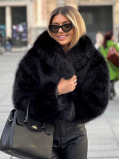 Warm Thicken Fluffy Lapel Jacket Outwear