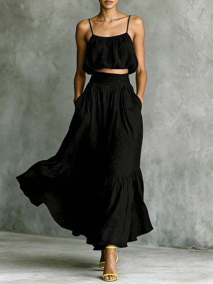 High-Waist Flared Skirt Set